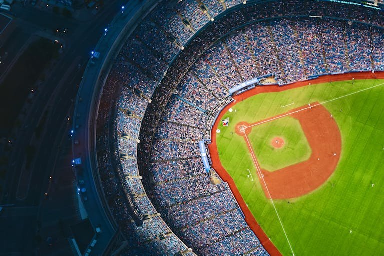 Aerial View of Sports Stadium during Daytime